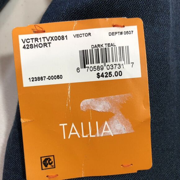 Tallia Men's Classic-Fit Stretch Wool Suit Separate Jacket Dark Teal 42S - Picture 2 of 9